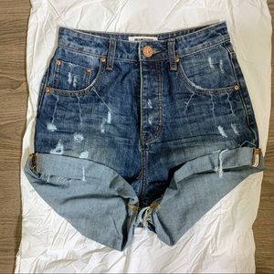 One x One Teaspoon Hugh waisted denim shorts